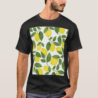 Waterverf citroenen: Zomerfruitpatroon T-shirt