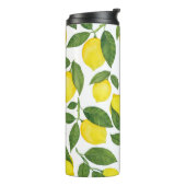 Waterverf citroenen: Zomerfruitpatroon Thermosbeker (Gedraaid links)