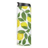 Waterverf citroenen: Zomerfruitpatroon Thermosbeker (Geroteerd rechts)