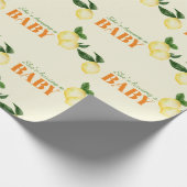 Waterverf Citroengeel Baby shower Cadeaupapier (Hoek)