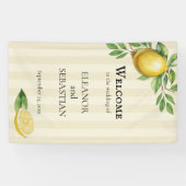 Waterverf Citroengeel Citrus bruiloft Welkom Spandoek (Horizontaal)