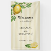 Waterverf Citroengeel Citrus bruiloft Welkom Spandoek (Verticaal)