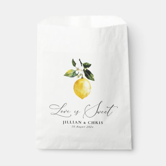 Waterverf citroengroen bedankzakje (Voorkant)