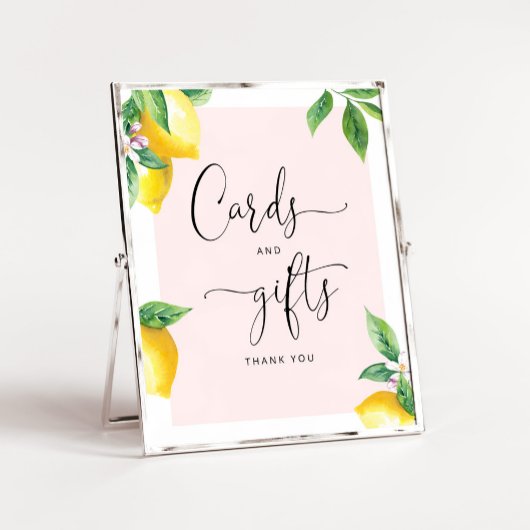 Waterverf citroenkaarten en cadeaubonnen voor baby poster