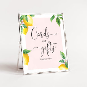 Waterverf citroenkaarten en cadeaubonnen voor baby poster