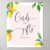 Waterverf citroenkaarten en cadeaubonnen voor baby poster (Voorkant)