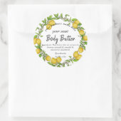 Waterverf citroenkrans body boter body scrub ronde sticker (Tas)