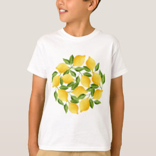 Waterverf citroenkrans t-shirt