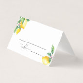 Waterverf citroenminimalistische trouwplaatskaarte kaart (Voorkant)