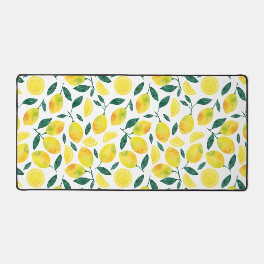 Waterverf citroenmotief bureaumat (Voorkant)