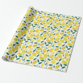 Waterverf citroenmotief cadeaupapier (Uitgerold)