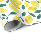 Waterverf citroenmotief cadeaupapier (Rol Hoek)