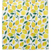 Waterverf citroenmotief douchegordijn (Voorkant)