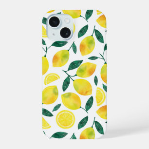 Waterverf citroenmotief iPhone 15 case