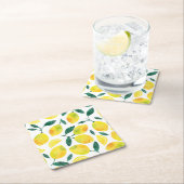 Waterverf citroenmotief kartonnen onderzetters (Insitu)