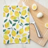 Waterverf citroenmotief theedoek (Quarter Fold)