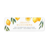 Waterverf Citroennaam & Retouradres Etiket (Voorkant)