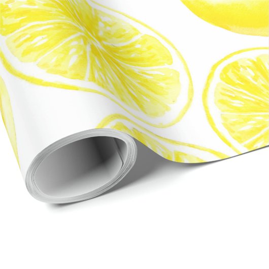 Waterverf-citroenontwerp Cadeaupapier (Rol Hoek)