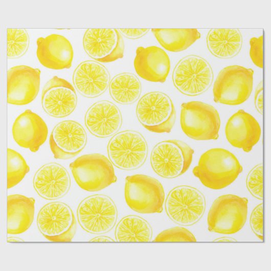 Waterverf-citroenontwerp Cadeaupapier (Vlak)