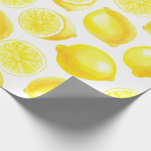 Waterverf-citroenontwerp Cadeaupapier (Hoek)