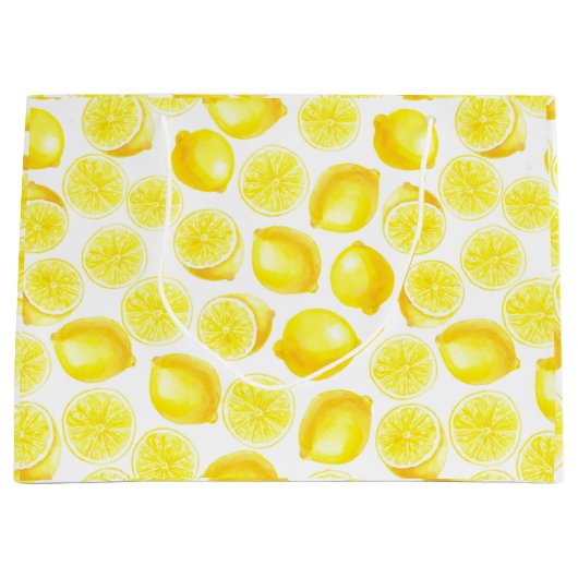 Waterverf-citroenontwerp Groot Cadeauzakje (Voorkant)