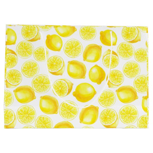 Waterverf-citroenontwerp Groot Cadeauzakje (Achterkant)