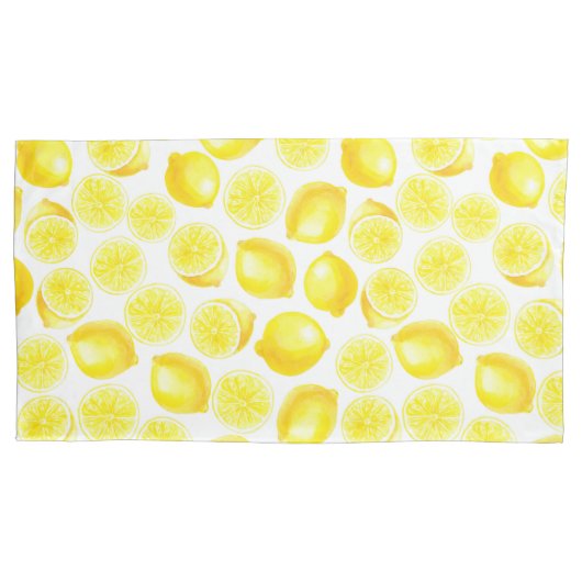 Waterverf-citroenontwerp Kussensloop (Voorkant-Links)