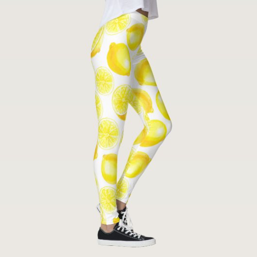 Waterverf-citroenontwerp Leggings (Rechts)