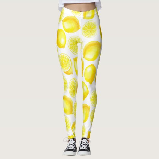 Waterverf-citroenontwerp Leggings (Voorkant)
