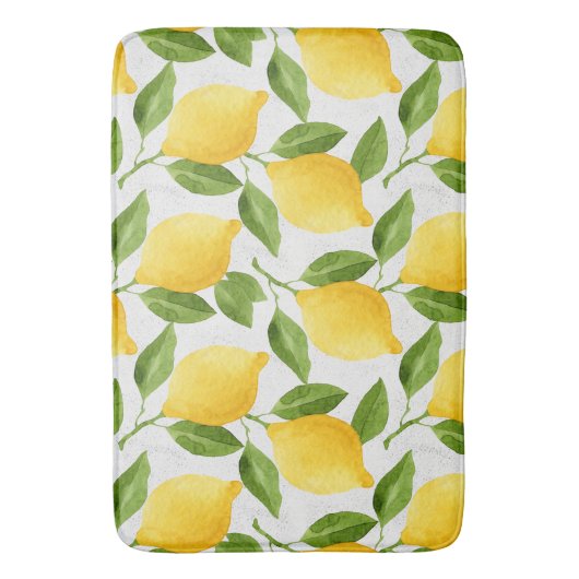 Waterverf citroenpatroon badmat (Voorkant Verticaal)