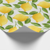 Waterverf citroenpatroon cadeaupapier (Hoek)