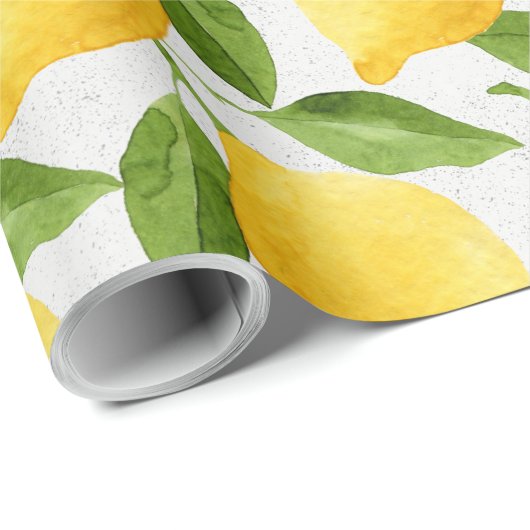 Waterverf citroenpatroon cadeaupapier (Rol Hoek)