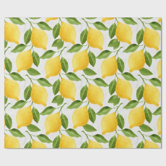 Waterverf citroenpatroon cadeaupapier (Vlak)