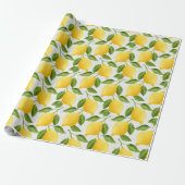 Waterverf citroenpatroon cadeaupapier (Uitgerold)