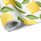 Waterverf citroenpatroon cadeaupapier (Rol Hoek)
