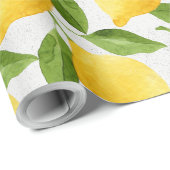 Waterverf citroenpatroon cadeaupapier (Rol Hoek)