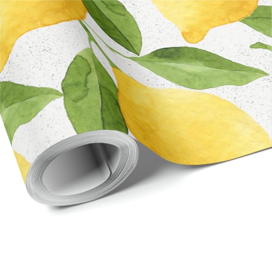 Waterverf citroenpatroon cadeaupapier (Rol Hoek)