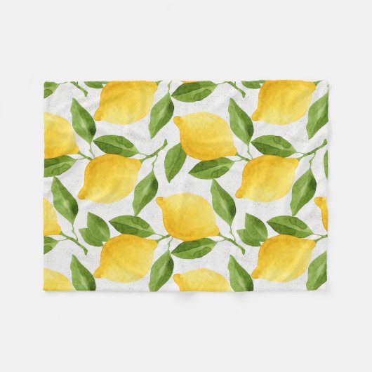 Waterverf citroenpatroon fleece deken (Voorkant (Horizontaal))