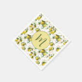 Waterverf Citroenpatroon Gepersonaliseerd Initiaal Servet (Hoek)