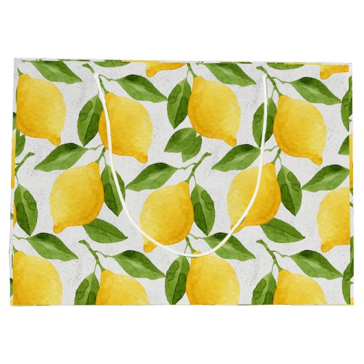 Waterverf citroenpatroon groot cadeauzakje (Achterkant)