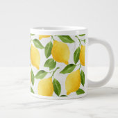 Waterverf citroenpatroon grote koffiekop (Rechts)