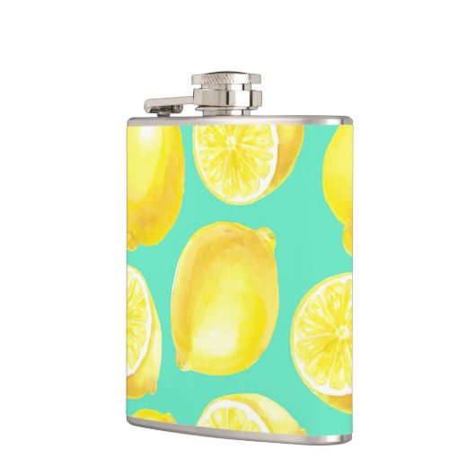 Waterverf citroenpatroon heupfles (Links)