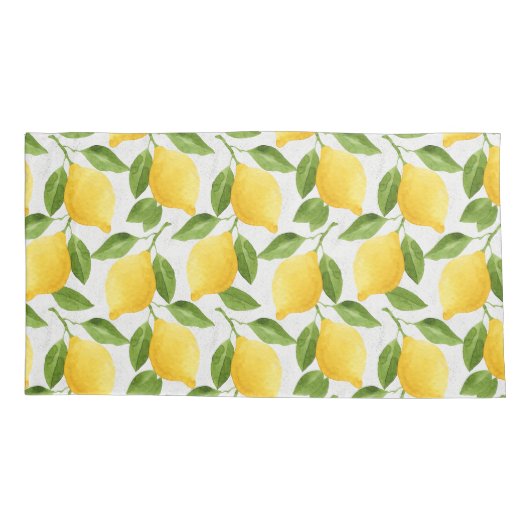 Waterverf citroenpatroon kussensloop (Achterkant)