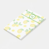 Waterverf citroenpatroon monogram gepersonaliseerd post-it® notes (Schuin)