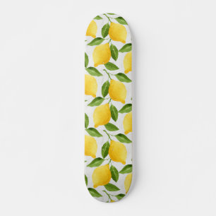 Waterverf citroenpatroon persoonlijk skateboard