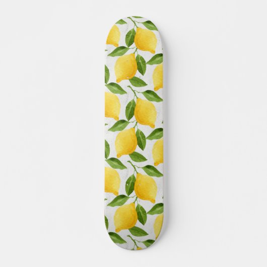 Waterverf citroenpatroon persoonlijk skateboard (Voorkant)