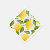 Waterverf citroenpatroon servet (Hoek)