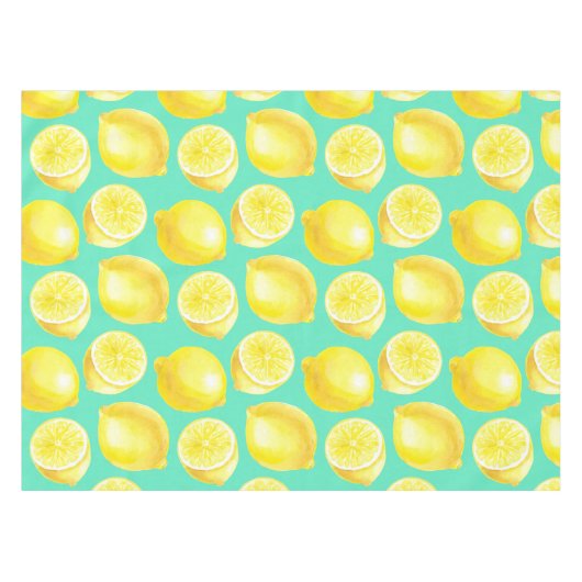 Waterverf citroenpatroon tafelkleed (Voorkant (Horizontaal))