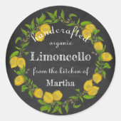 Waterverf citroenschaar limoncello ronde sticker (Voorkant)
