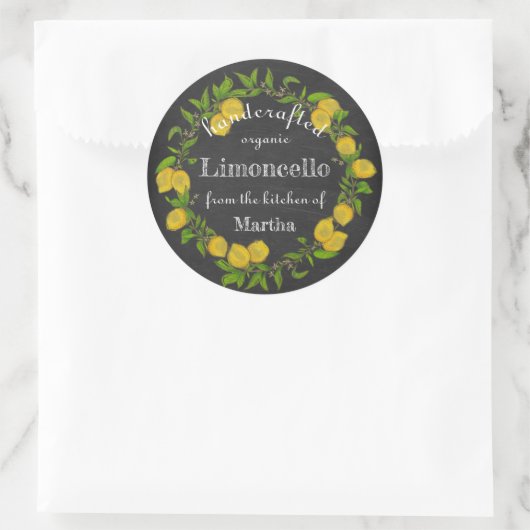 Waterverf citroenschaar limoncello ronde sticker (Tas)